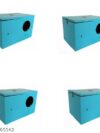 GO7 Bird House Wooden Breeding Box for Love Birds, Breeding Box for Small Birds, Free Coco Fiber Bird House (Hanging) Pack of 4