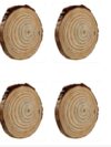GO7 BIRDBRID Wood Coasters with Holder 4-inch Round Wooden for Glasses, Drinks, and Coffee Table – Non-Slip Pad for Home Office & Christmas Decor pack of 4