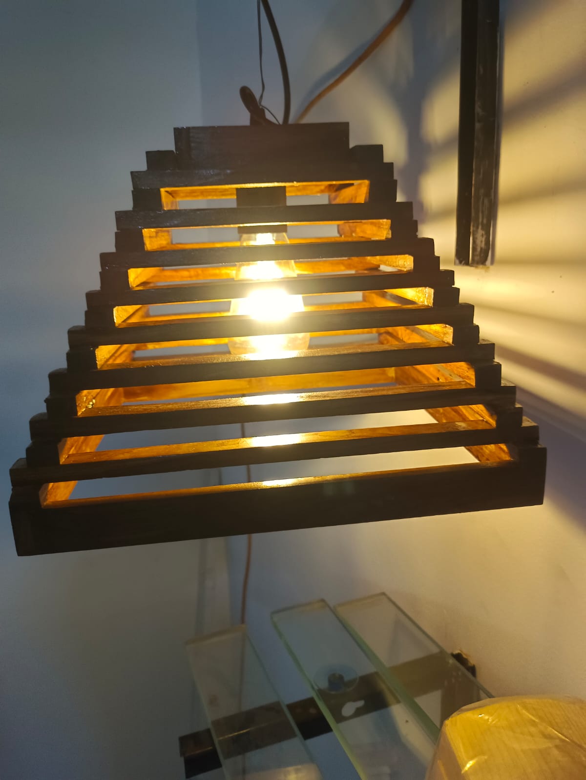 GO7 wooden celling lamp Handcrafted Lamp Natural Wood for Bedroom Living Room Eco-friendly Pack of 2
