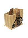 Wooden Desk Organizer with Vintage Bicycle Design