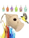 Wooden Bird House Birdhouse Nesting Box Nest Home Garden Outdoor Hanging Decor