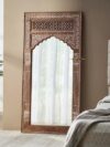 Wooden Carved Mirror Frame | Wall Hanging | Wooden Jharokha | Solid Wood | Horizontal, Vertical, Framed, Rectangular Without Mirror 6x3 FT