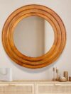 Wooden Frame with 5mm Glass | Circular Mirror 32x32 Inches,1'' Deep