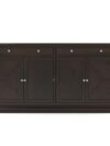 Wooden Sideboard Storage Cabinet & Chest of Drawer with 4 Shelves and 4-Door Storage for Your Living Room and Bedroom Storage Solution (Maisen, Walnut Finish)