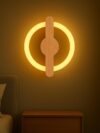Wooden Ring LED Wall Lamp | 2-in-1 Rotatable Wall Mounting Design | Decorative Wall Sconce for Bedroom, Living Room, Office, Hotels & Restaurants | Warm White Glow | Modern Home Decor