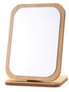 Wooden Desk Square Makeup Mirror - 360 Degree Rotatable, Eco-Friendly Cosmetic Mirror With Adjustable Wooden Stand | Compact Vanity Mirror For Bedroom & Dressing Table,Tabletop