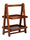 Foldable Wooden Kitchen Organizer Rack | Spice Rack & Storage Shelf | Kitchen Countertop – Mahogany Double Tray for Home