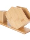 Bamboo Napkin Holder with Toothpick Box Stylish Desktop Tissue Box for Restaurants and Homes Durable Bamboo Material Fits All Napkin for Dining...