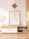 Wooden 24 X 24 cm Suitable for Living Room Hall Bed Room Home and Off White & Brown 1-Pcs | CL-73Wooden 24 X 24 cm Suitable for Living Room Hall Bed Room Home and Off White & Brown 1-Pcs | CL-73