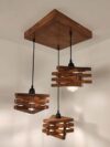 Wooden Ceiling Lights Brown Adjustable Pandent Light Wooden Paradise Handcrafted Ceiling Hanging Lamp for Home, Living Room, Kitchen, Bedroom, Study, Resturant