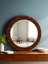 Woden Round Mirror with Uniqe Design