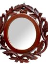 Large Round Mirror, Wall-Mounted Wooden Frame Vanity Mirror (40 CM Round)