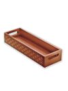 Wooden Serving Tray with Intricate Engraved Patterns with Handles for Breakfast Tea or Home Décor
