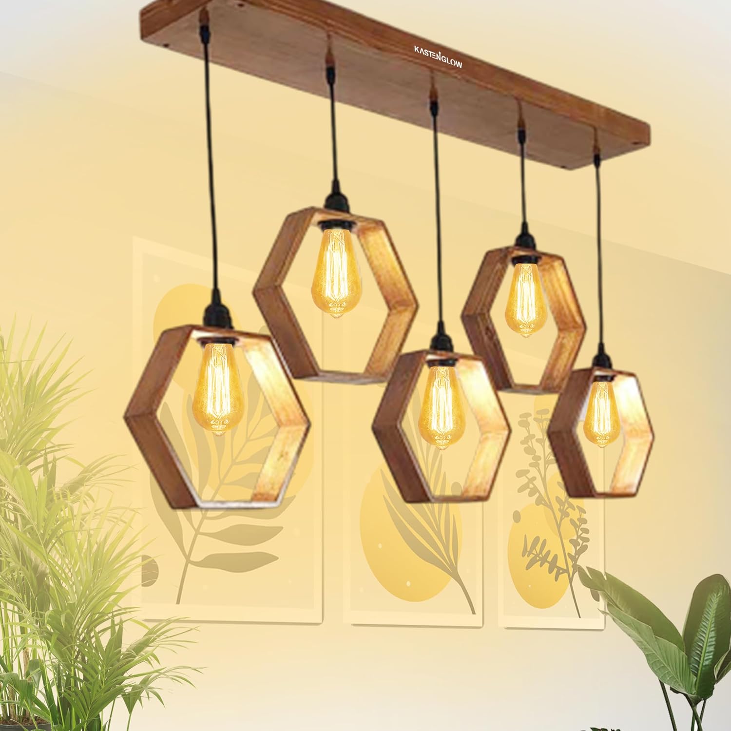 Vintage Hanging Light | Lamp Designer Pendant Wooden Ceiling Brown Adjustable Pandent Wooden Paradise Handcrafted Ceiling Lamp Antique