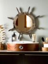 Wall Mirror Ship Wheel | Vintage Rustic Appeal Decor | Nagina International (36 Inches)